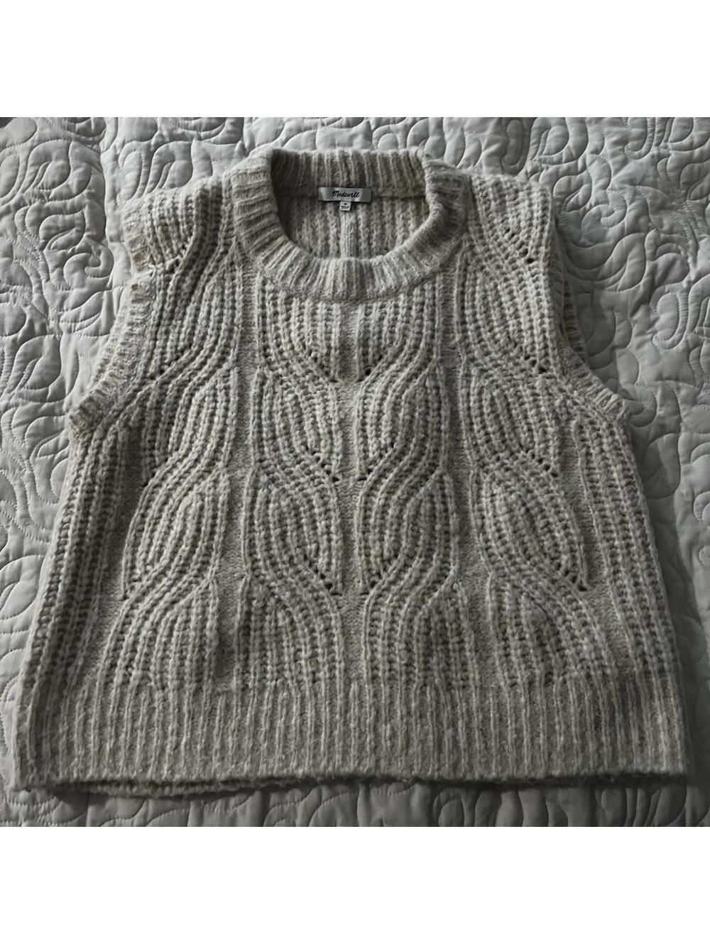 Madewell Firgrove Ribbed Crewneck Sweater Vest Ribbed Pattern Fit sz medium
